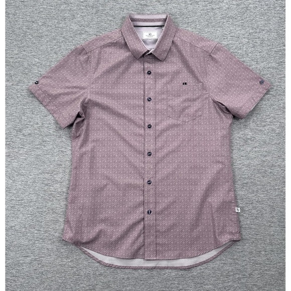 7 Diamonds 4 Way Stretch Shirt Mens Small Short Sleeve Button Up Performance - Picture 2 of 7